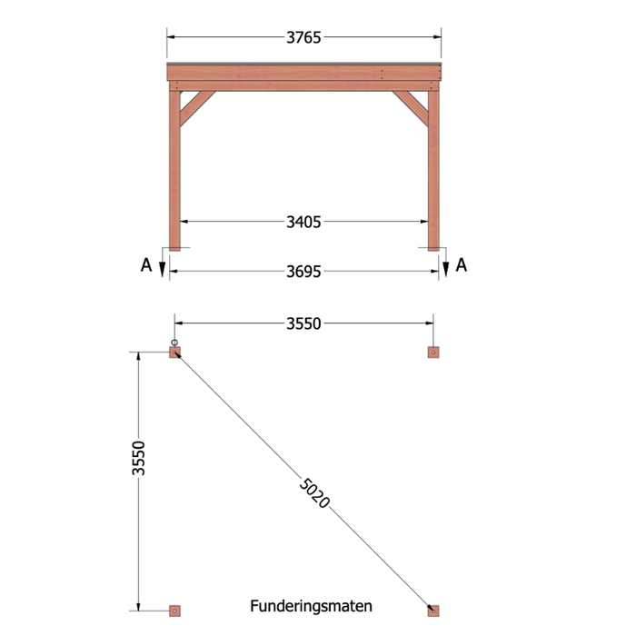 plattegrond Douglas overkapping